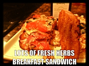 fresh herbs sandwich