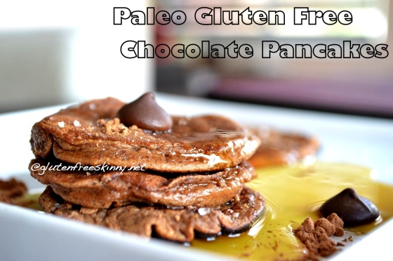 Gluten free Chocolate Paleo Banana Pancakes 